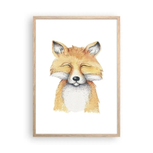 Plakát v rámu světlý dub - Liščí rozladěnost - 50x70 cm