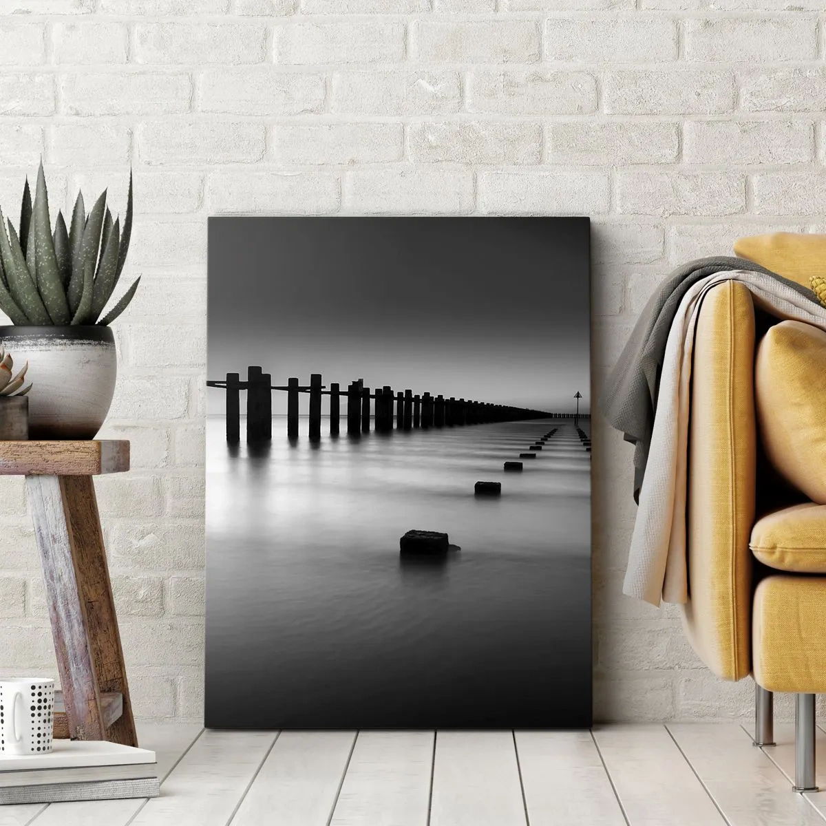 Obraz na plátně - Šedá dálka v mlze - 50x70 cm