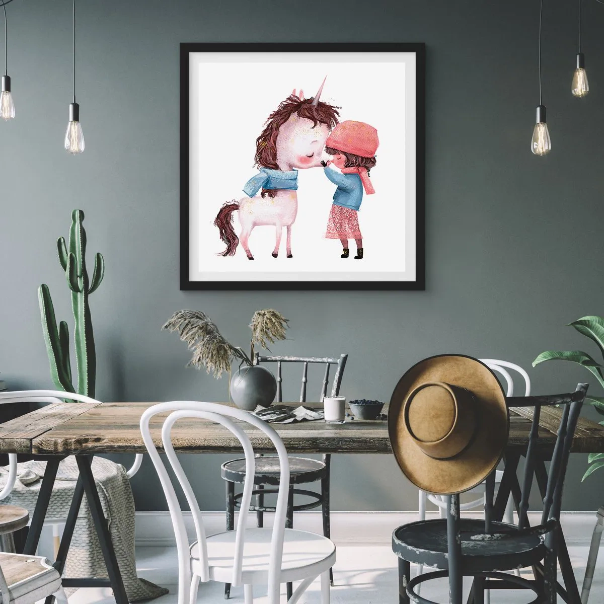 Plakát v černém rámu - Zimní příběh - 60x60 cm