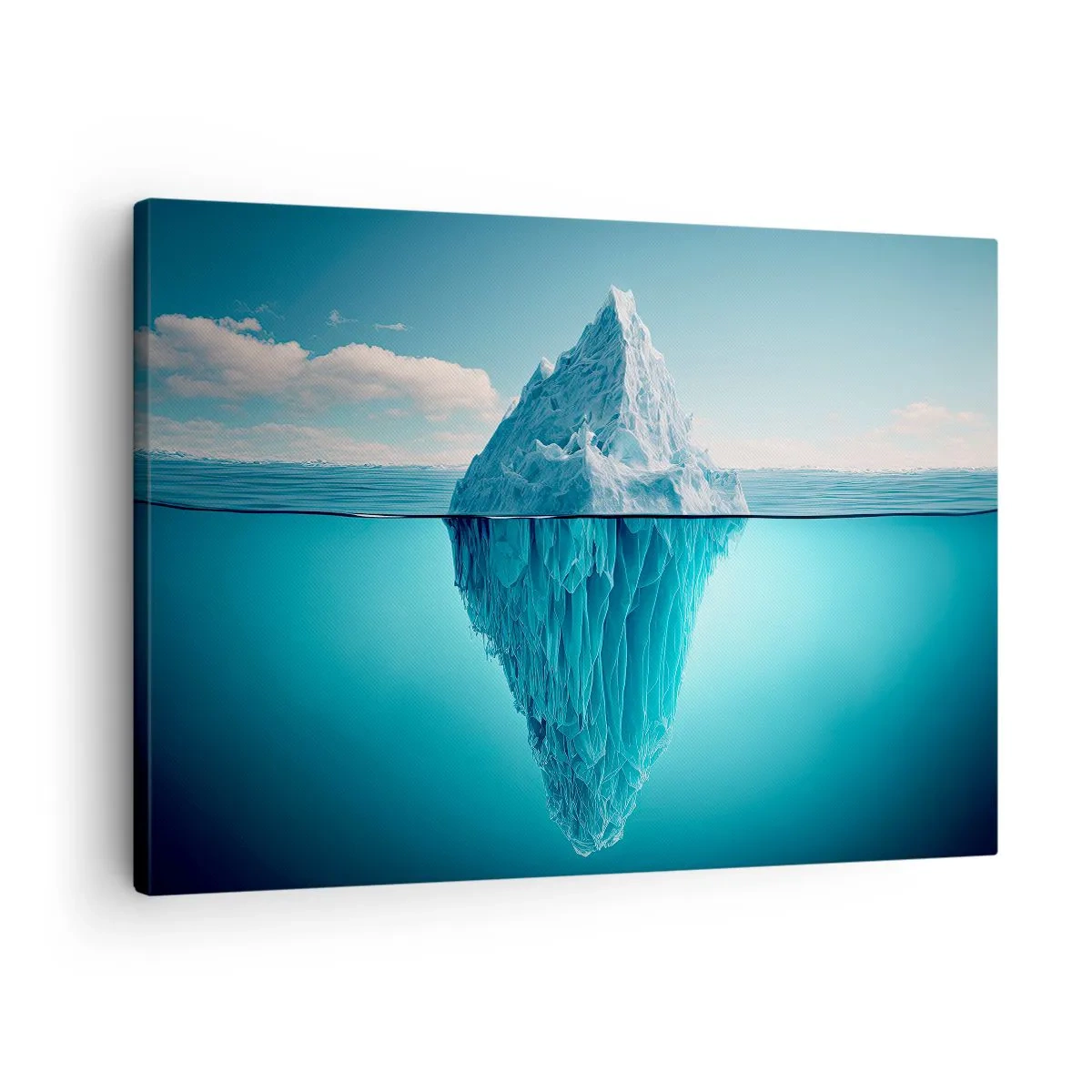 Obraz na plátně - Ledovec viditelný nad i pod vodní hladinou - 70x50cm - Ledová královna - Moderní nástěnná dekorace do obývacího pokoje a ložnice ARTTOR