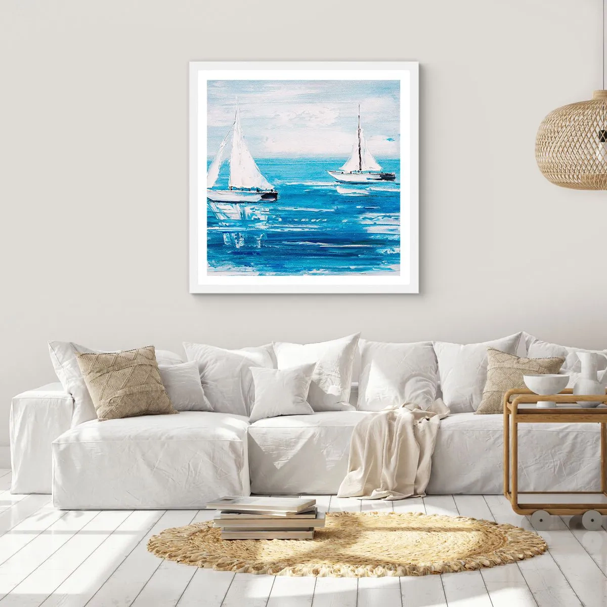 Plakát v bílém rámu - S přítelem po boku - 60x60 cm