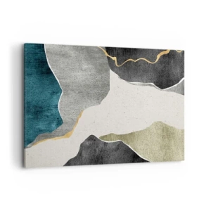 Obraz na plátně - Mozaiková kompozice se zlatou nití - 100x70 cm