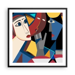 Plakát v černém rámu - Konverzace kubistů - 60x60 cm