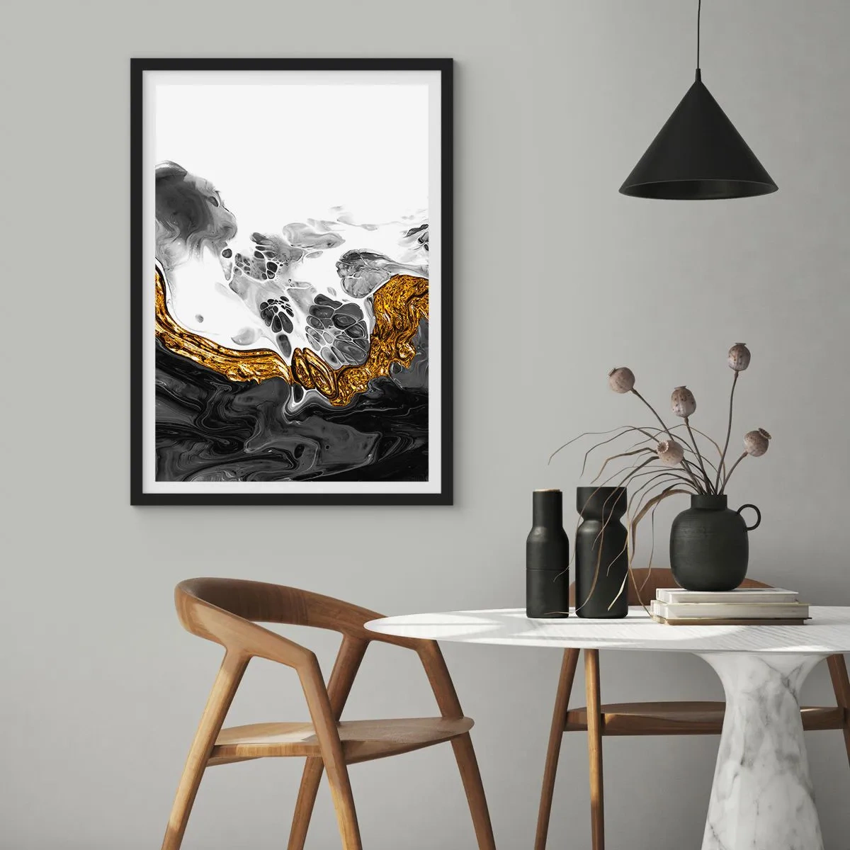 Plakát v černém rámu - Organická kompozice - 40x50 cm