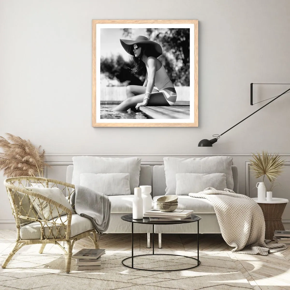 Plakát v rámu světlý dub - Letní sen - 40x40 cm