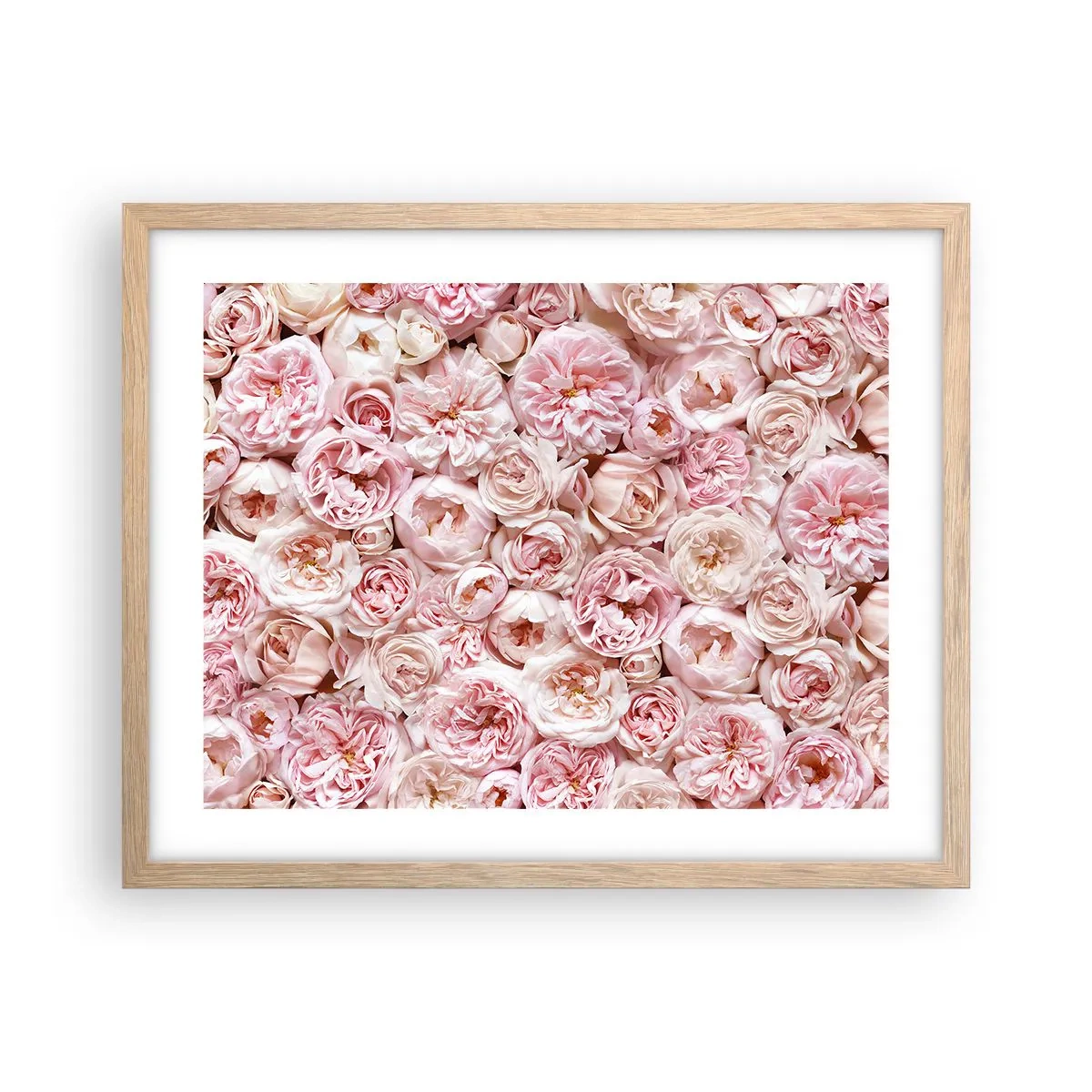 Plakát v rámu světlý dub - Vydlážděná růžemi - 50x40 cm