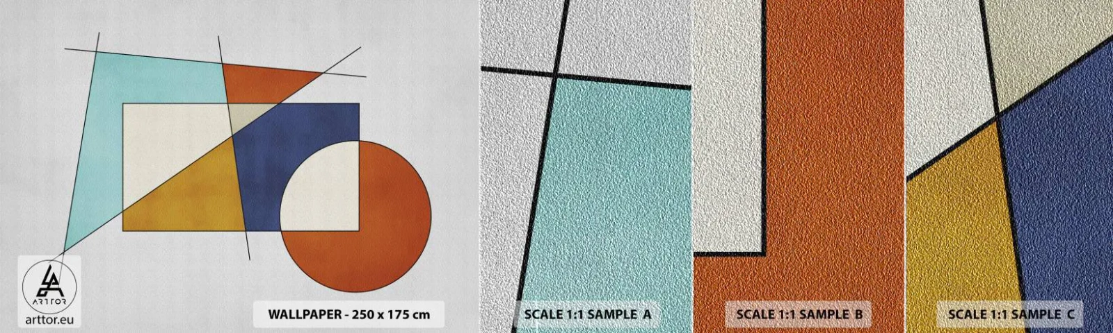 Vzor Fototapety Premium Sand - Abstrakce: modernistická zábava - Geometrický, Moderní, Minimalismus - 100x30 cm