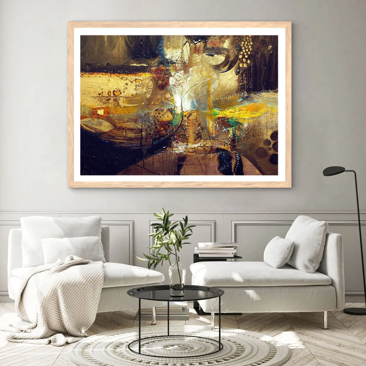 Plakát v rámu světlý dub - Zima, tepleji, horko - 91x61 cm