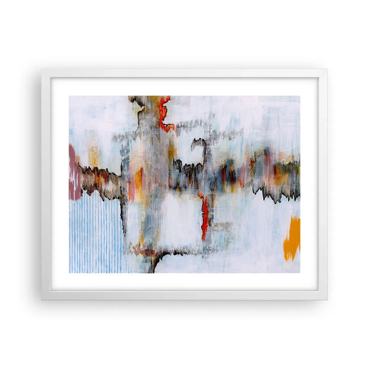Plakát v bílém rámu - Klackem po vodě - 50x40 cm