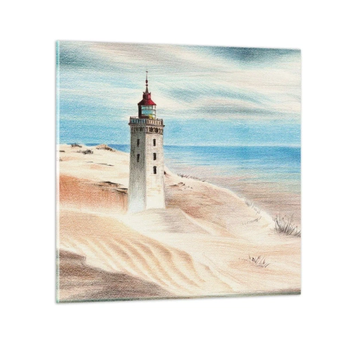 Obraz na skle - Vždy hledí na moře - 30x30 cm
