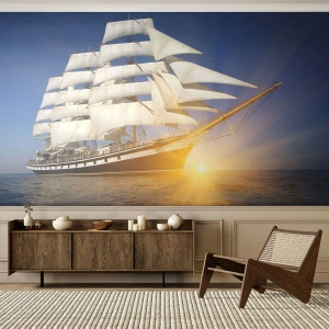 Fototapeta Premium Sand - Jejich čas nikdy nepomine - Moře, Plachetnice, Loď - 100x70 cm
