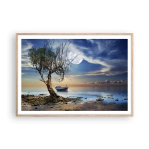 Plakát v rámu světlý dub - Je to konec nebo začátek? - 100x70 cm