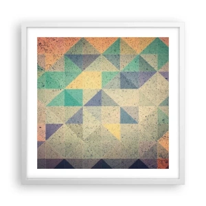 Plakát v bílém rámu - Republika trojúhelníků - 50x50 cm