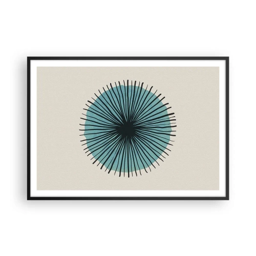 Plakát v černém rámu - Zářící modrá - 100x70 cm