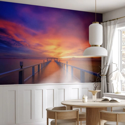 Fototapeta Premium Canvas - Bez konce - Krajina, Molo, Západ slunce - 400x280 cm