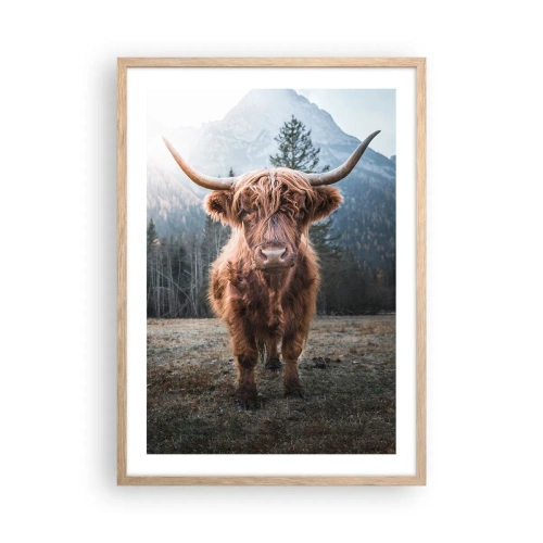 Plakát v rámu světlý dub - Pozdravy z horské louky - 50x70 cm