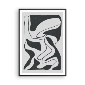 Plakát v černém rámu - Abstraktní hra v labyrintu - 70x100 cm