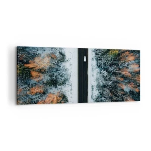 Obraz na plátně - Přes zimní les - 120x50 cm