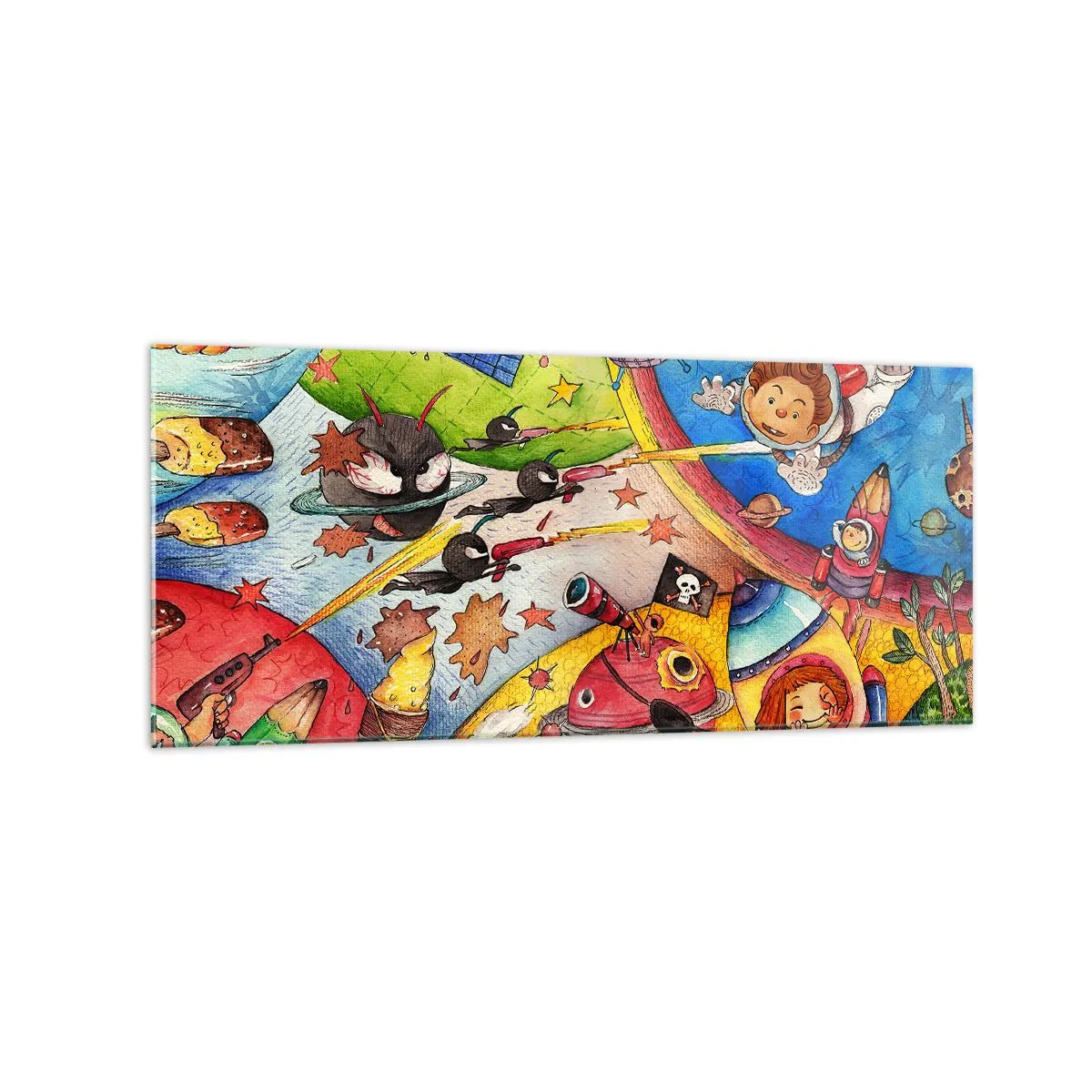 Obraz na skle - Velké vesmírné dobrodružství - 120x50 cm
