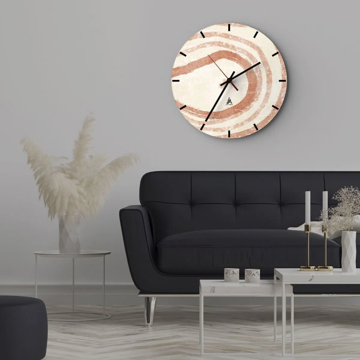 Nástěnné hodiny - Korálové kruhy – kompozice - 40x40 cm