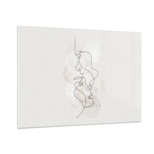 Obraz na skle - Zamotaní v objetí - 100x70 cm