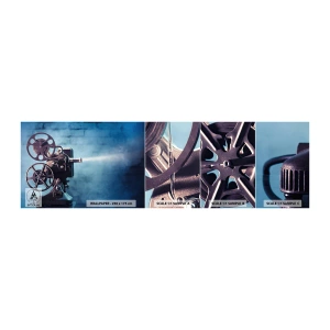 Vzor Fototapety Samolepicí Deluxe Sticker - Ve starém kině - Filmový projektor, Vinobraní, Fotoaparát - 100x30 cm