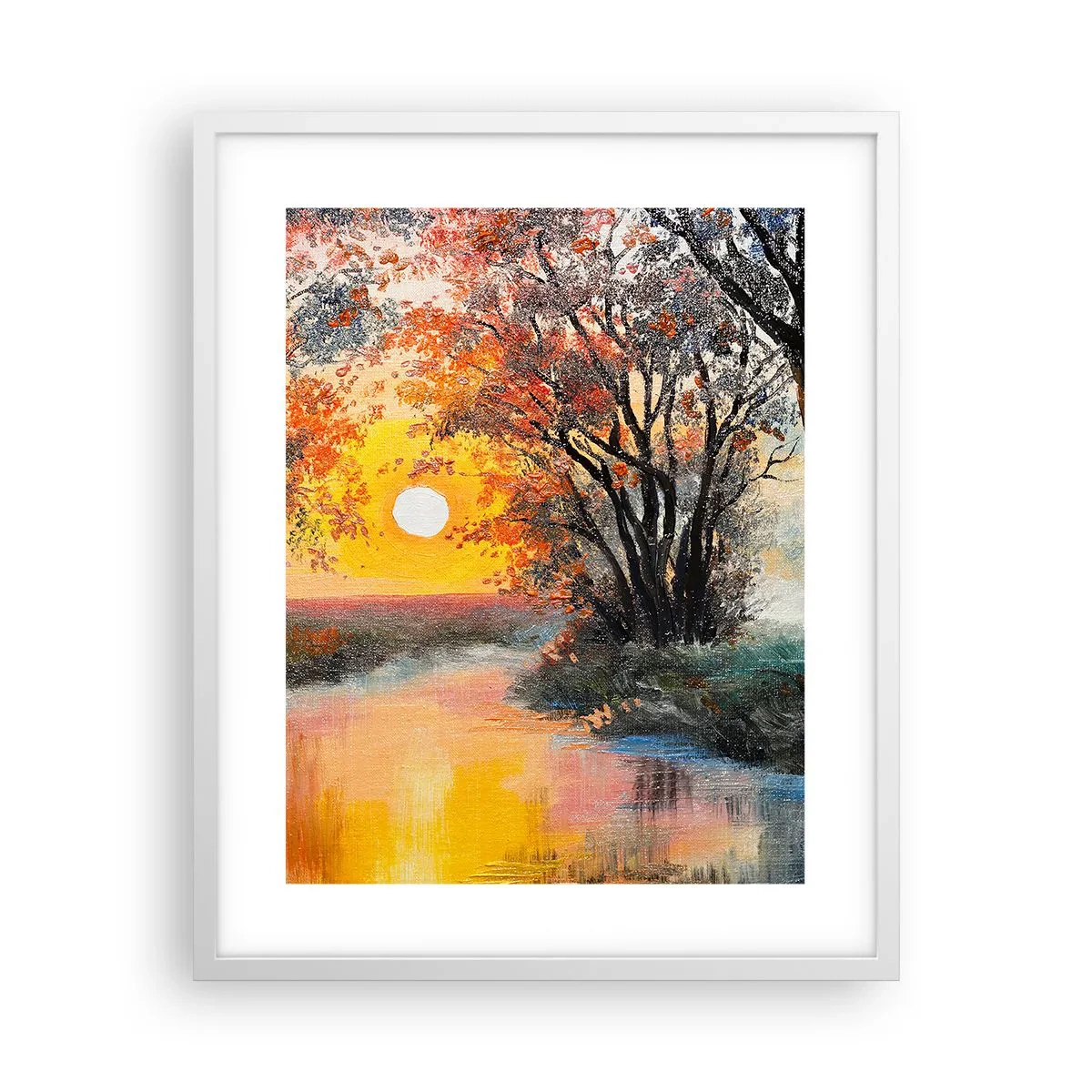 Plakát v bílém rámu - Podzimní nádech - 40x50 cm