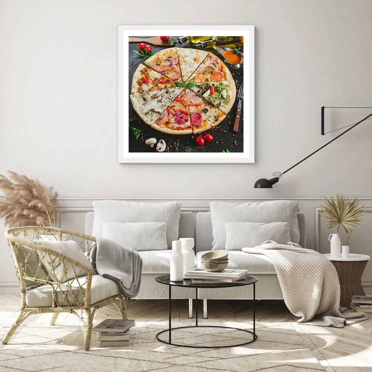Plakát v bílém rámu - Vějíř chutí - 60x60 cm