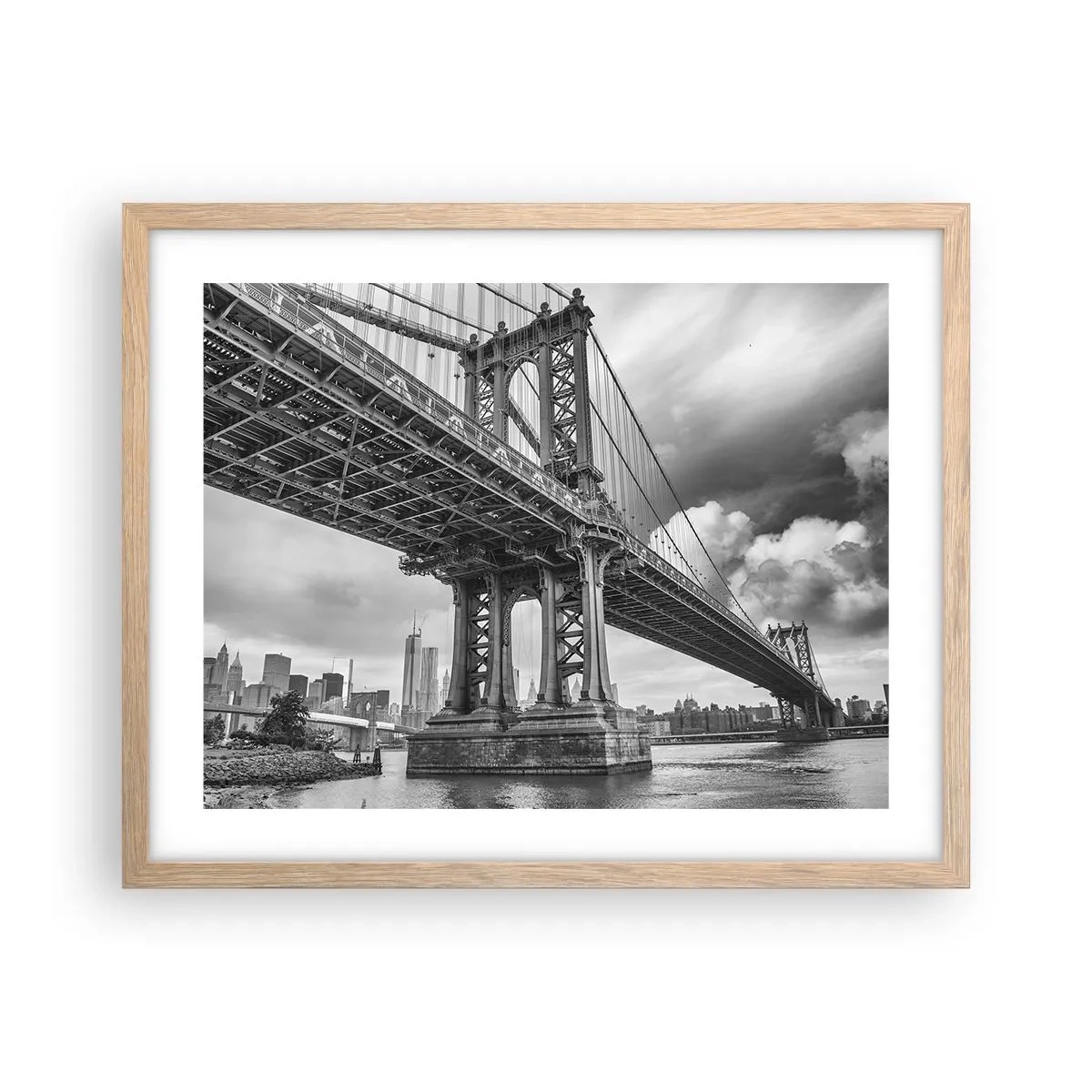 Plakát v rámu světlý dub - Do srdce města - 50x40 cm