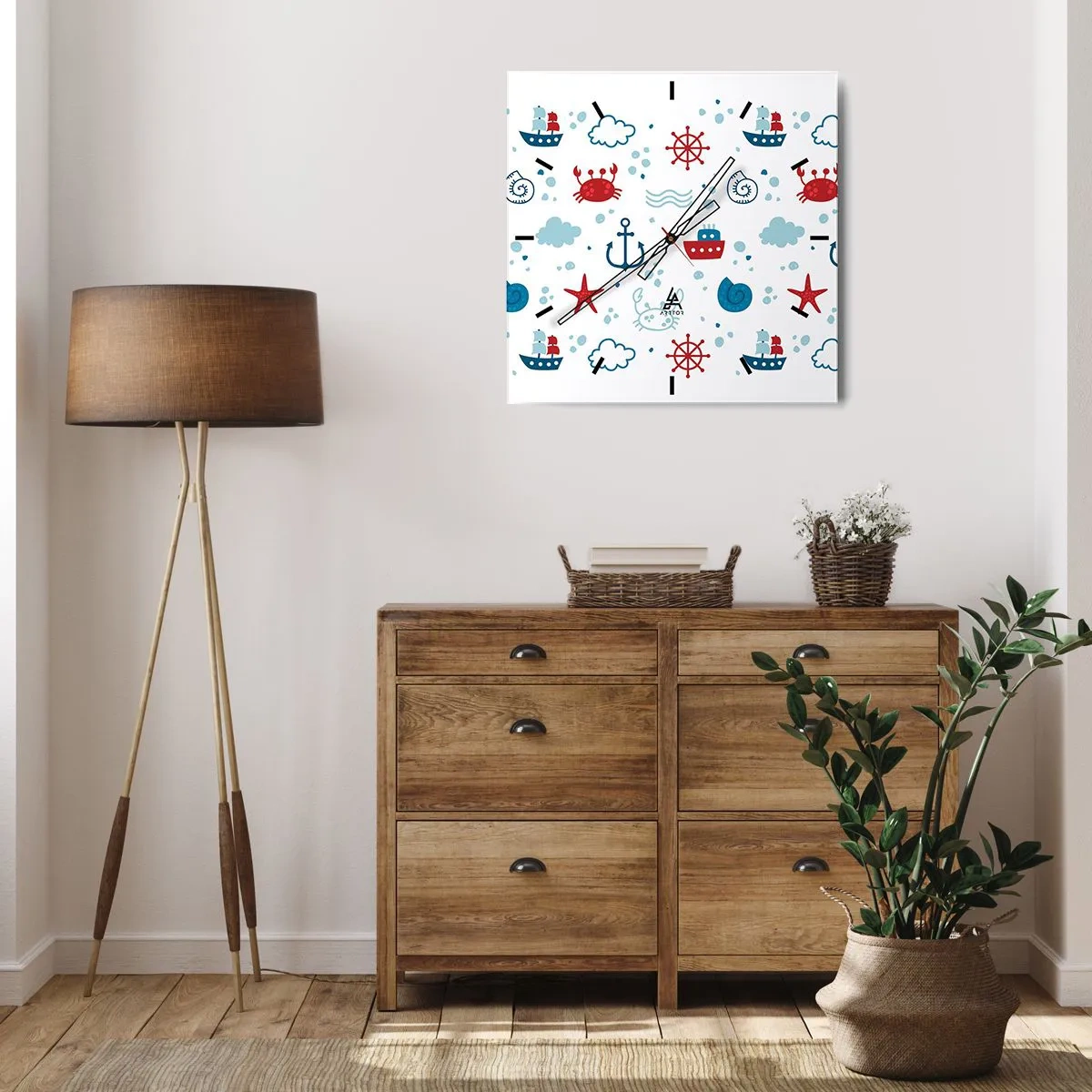 Nástěnné hodiny - Mořská pohádka - 40x40 cm