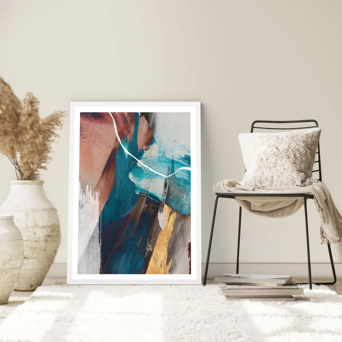 Plakát v bílém rámu - Na plno a s energií - 70x100 cm
