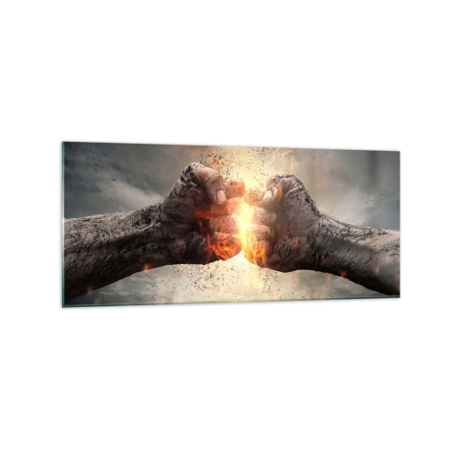 Obraz na skle - Jdi do války - 120x50 cm