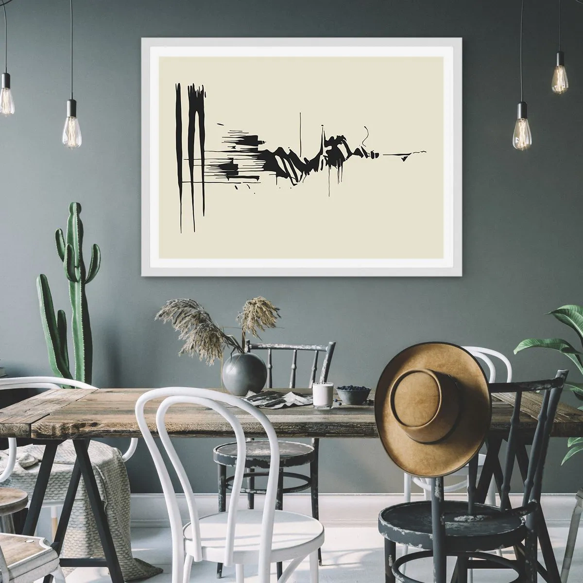 Plakát v bílém rámu - Spěšná abstrakce - 91x61 cm