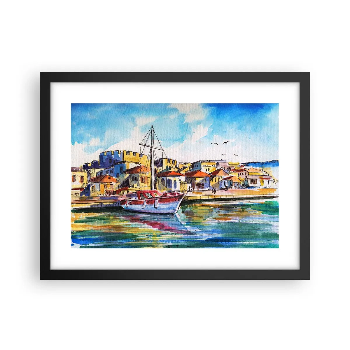 Plakát v černém rámu - Duhové odpoledne - 40x30 cm