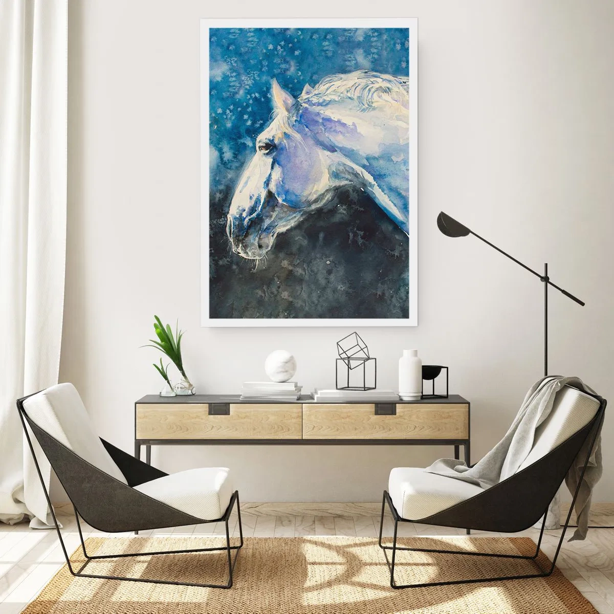 Plakát - Portrét v modré záři - 61x91 cm