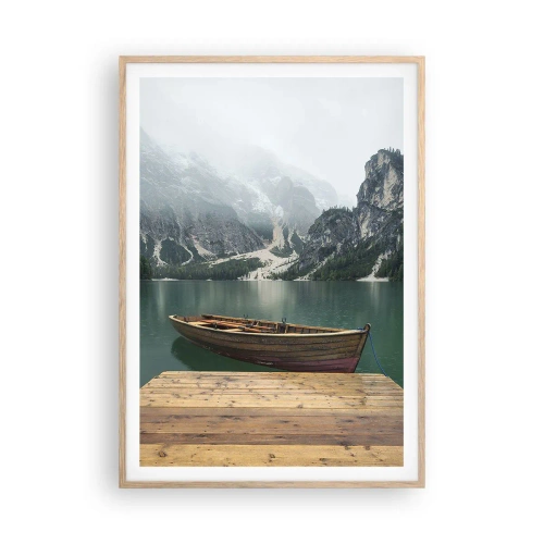 Plakát v rámu světlý dub - „Hrdé skály vepředu“ - 70x100 cm