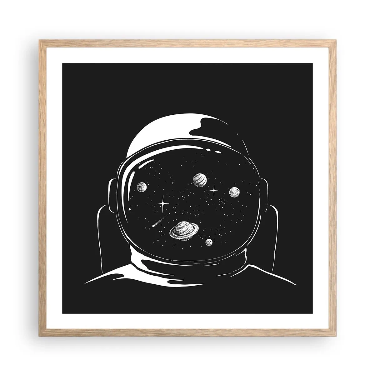 Plakát v rámu světlý dub - Skvělý výhled - 60x60 cm