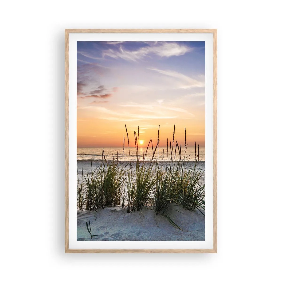 Plakát v rámu světlý dub - Podívej se, představ si a pociť - 61x91 cm