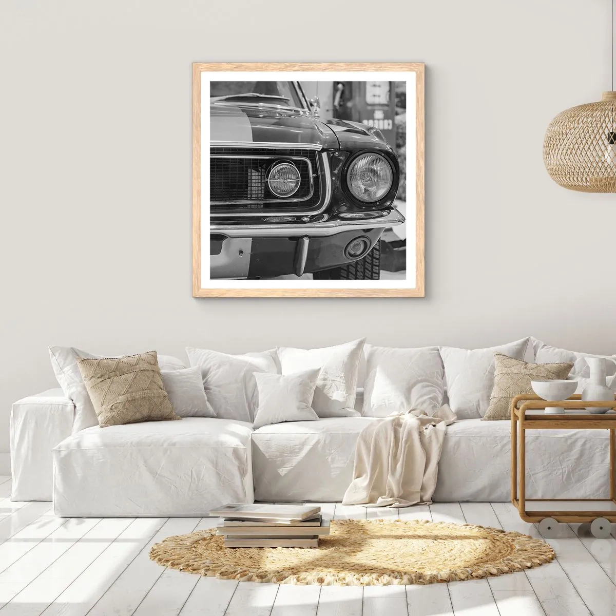 Plakát v rámu světlý dub - Divoká jízda - 40x40 cm