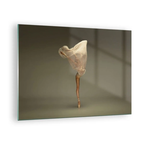 Obraz na skle - Tanečnice v delikátní póze se zdviženým závojem - 70x50cm - Hned poletí - Moderní nástěnná dekorace do obývacího pokoje a ložnice ARTTOR