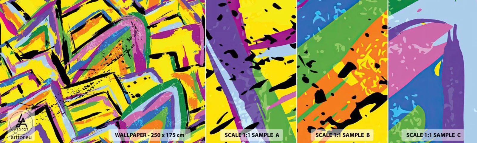 Vzor Fototapety Samolepicí Deluxe Sticker - Až křičí radostí - Abstrakce, Kus, Malování - 100x30 cm