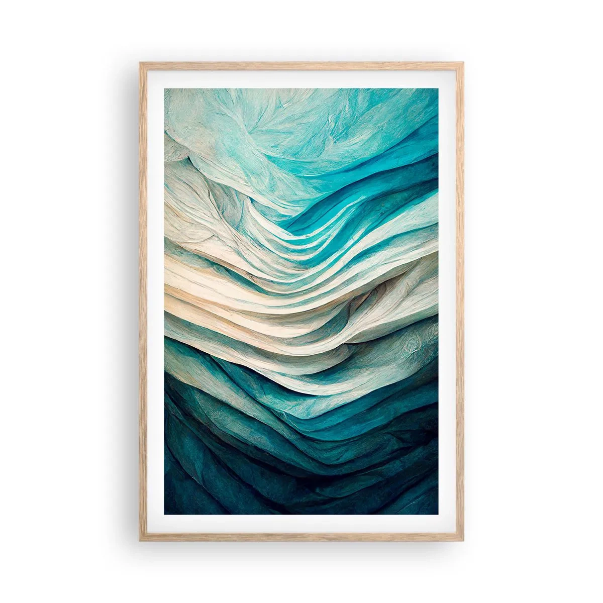 Plakát v rámu světlý dub - Modrá neukojitelnost - 61x91 cm