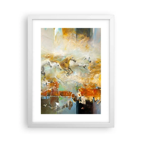 Plakát v bílém rámu - Cválá světlem - 30x40 cm
