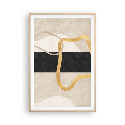 Plakát v rámu světlý dub - Tvary ve smyčce - 61x91 cm