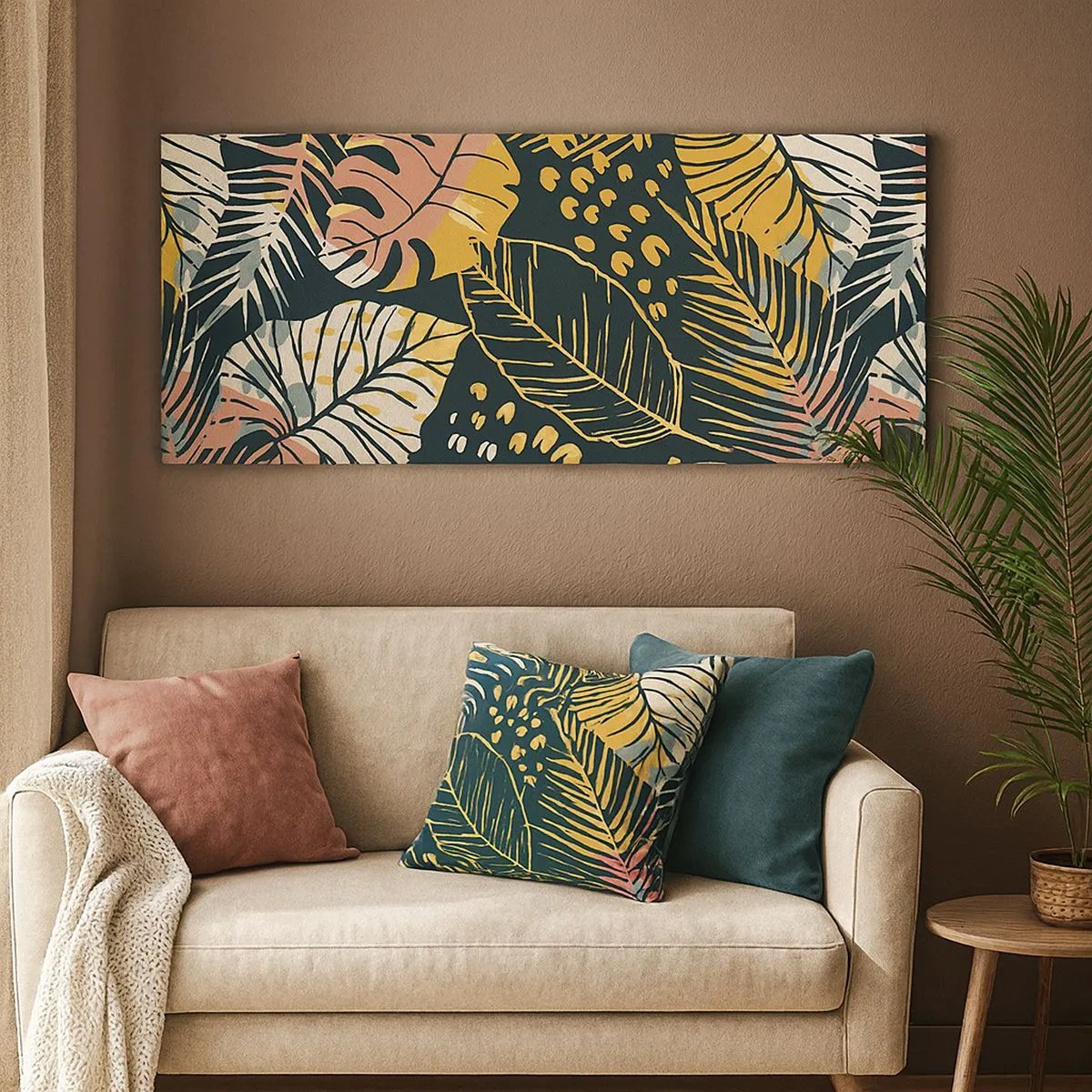 Obraz na plátně - Listová fantazie - 100x40 cm