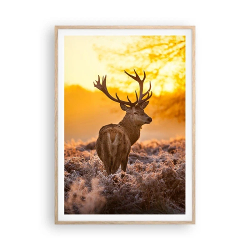 Plakát v rámu světlý dub - Král podzimního lesa - 70x100 cm