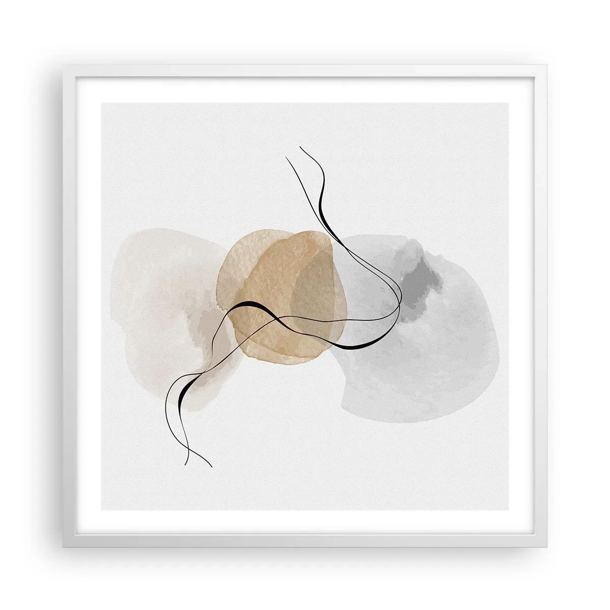 Plakát v bílém rámu - Vzdušné korálky - 60x60 cm