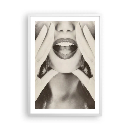 Plakát v bílém rámu - Už jdu! - 50x70 cm