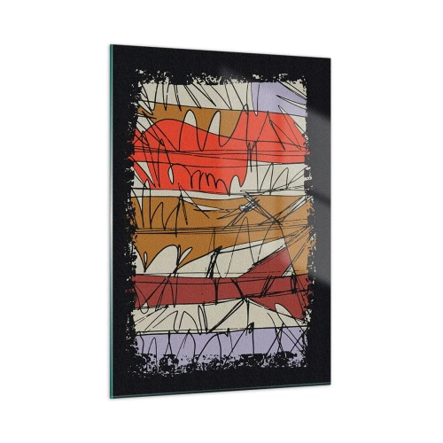 Obraz na skle - Spontánní kompozice - 50x70 cm