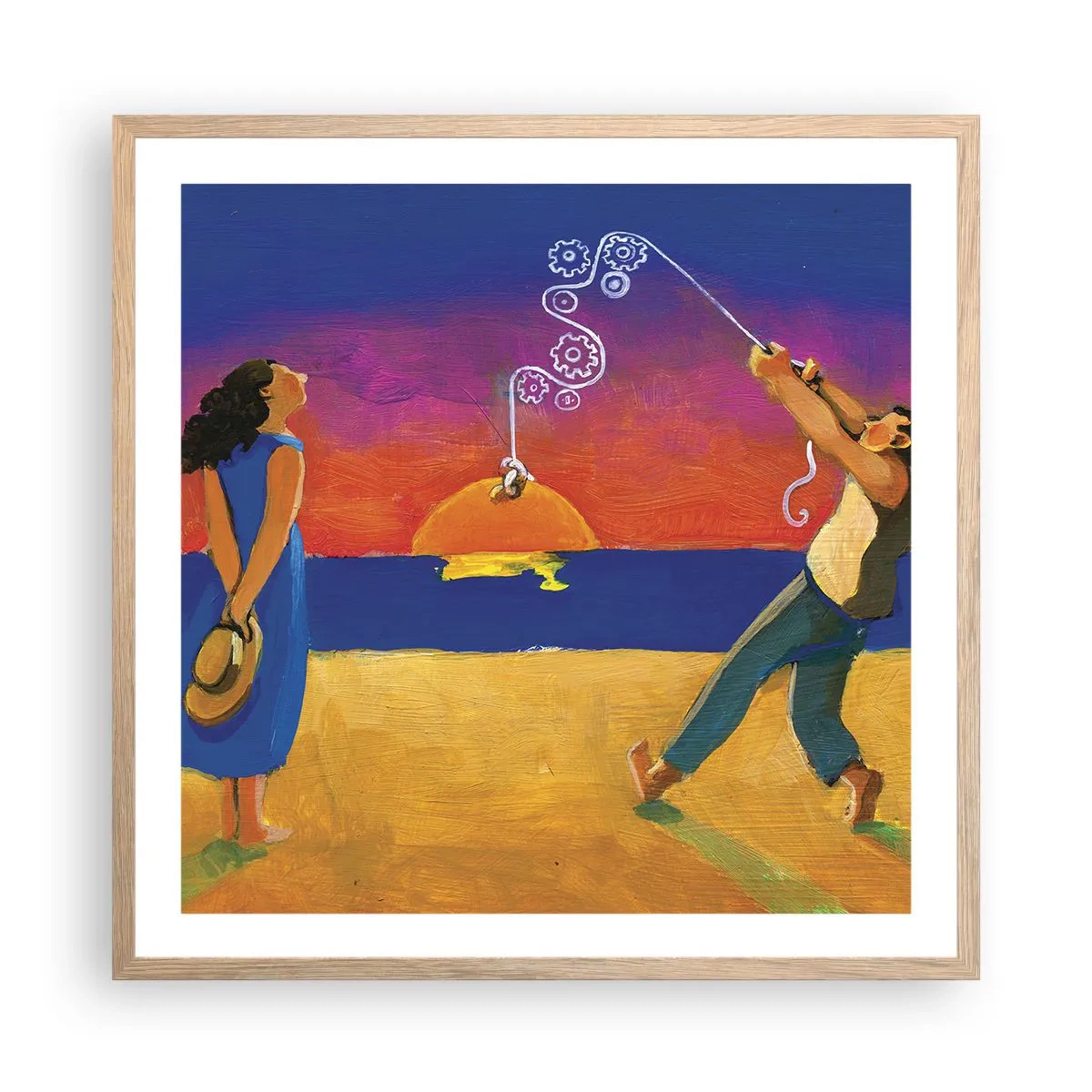 Plakát v rámu světlý dub - Více než hvězda z nebe - 60x60 cm